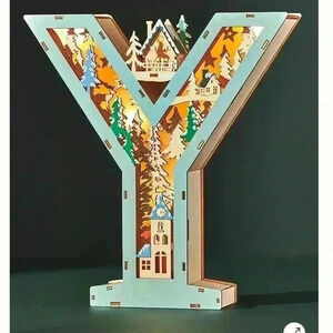 New Anthropologie wonderland scene monogram letter Y